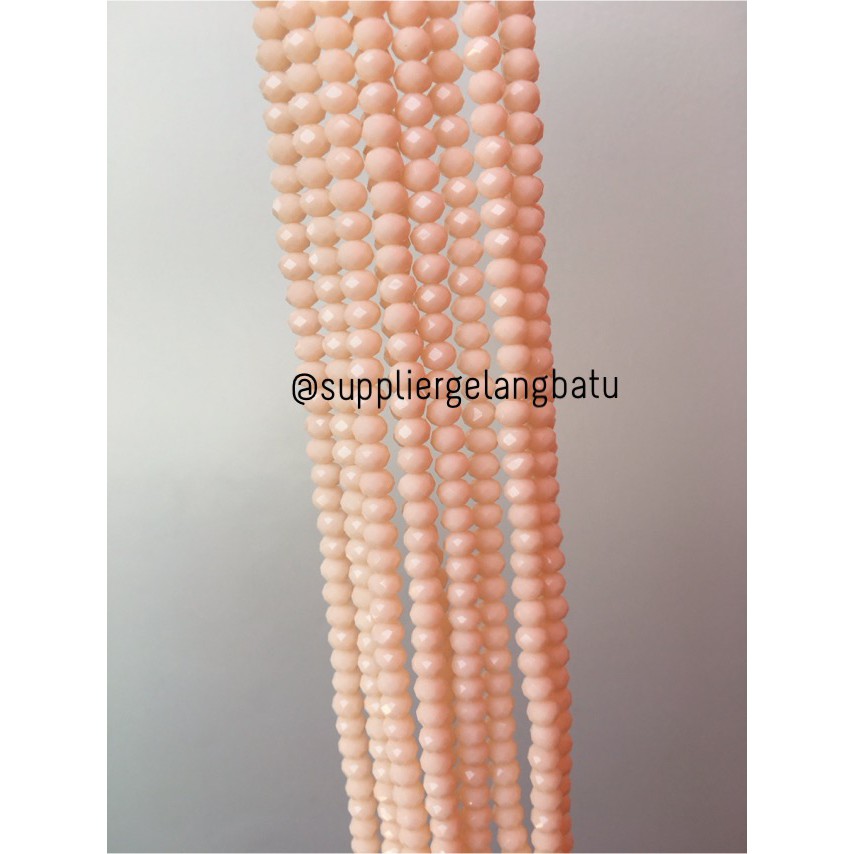 Crystal Ceko Doff 6mm Cream Krem Bahan Gelang Kalung Craft DIY Craft supplier beads aksesoris grosir