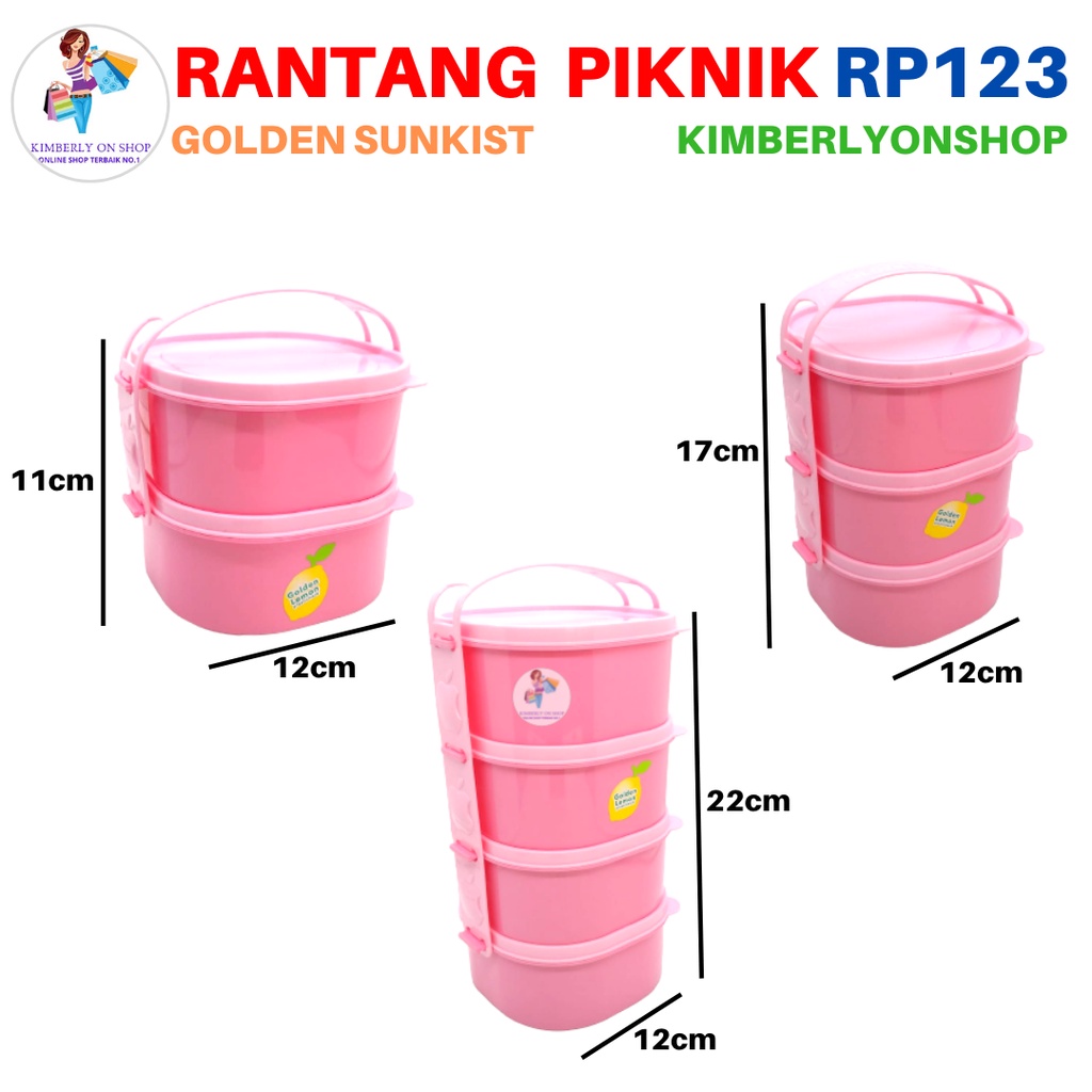 Rantang Piknik Susun Anak Wadah Saji Makanan RP 123 Golden Sunkist