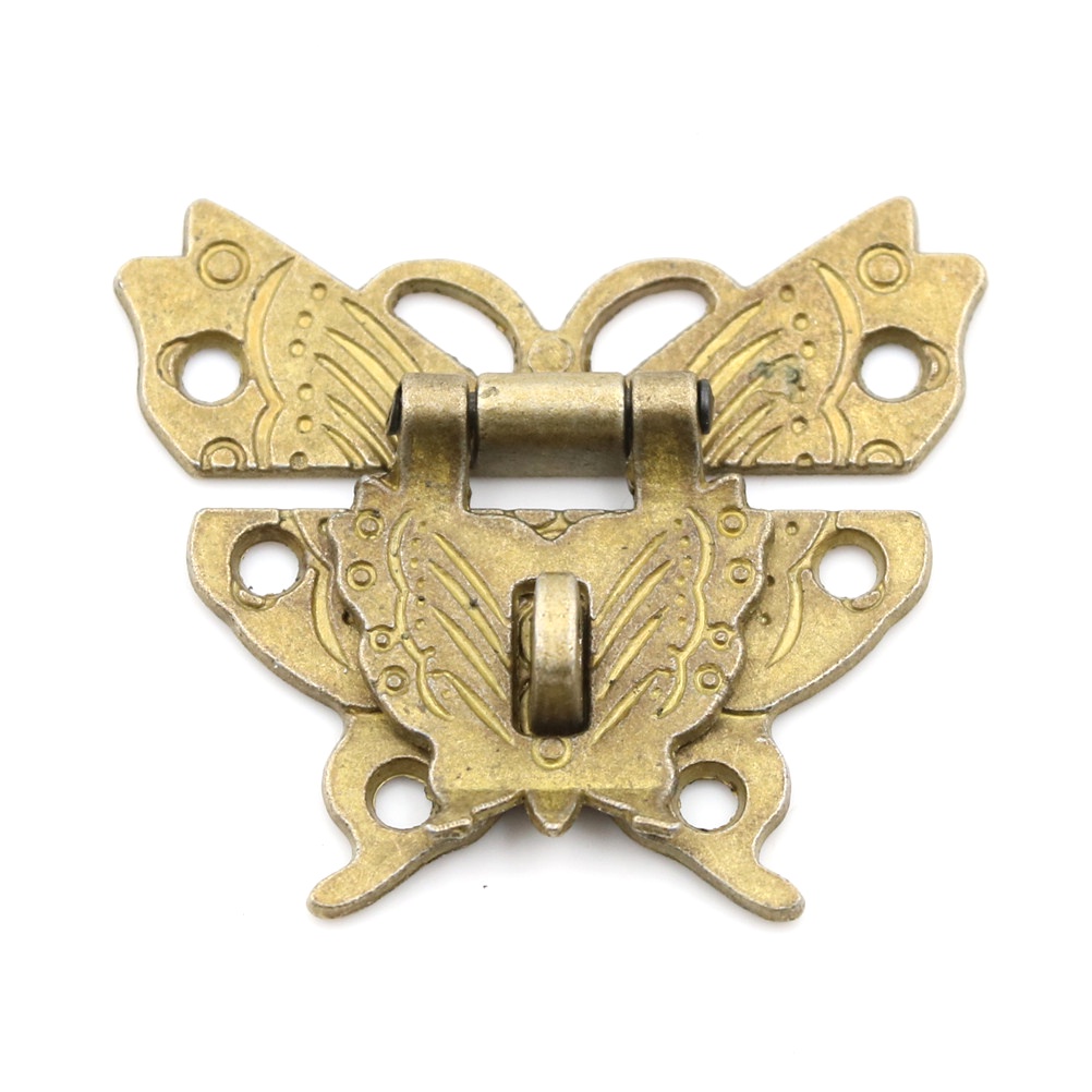 (Home Queen) Kunci Pengait Kotak Kayu retro Chic Butterfly Latch