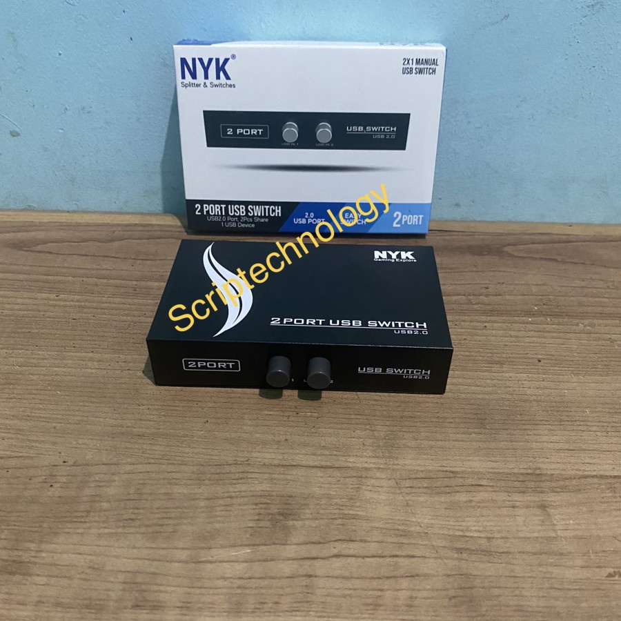 Manual Switch Printer 2 Port NYK Data Switcher 1-2 Usb 2.0