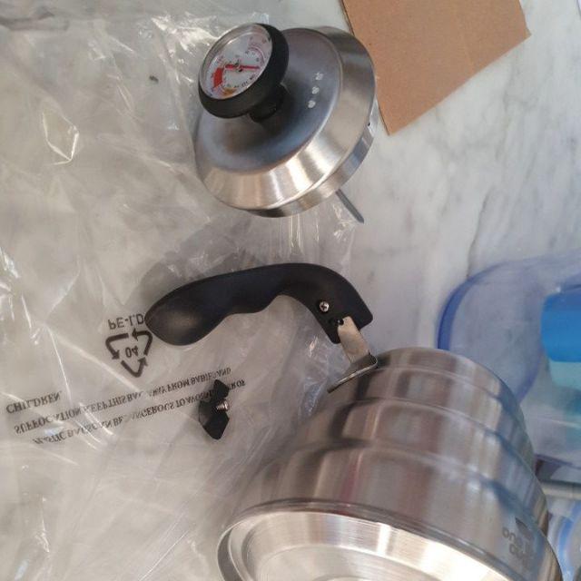 Teko Kopi Coffee Maker Pot V60 Drip Kettle Teko Barista Pembuat Kopi Thermometer Teko Leher Angsa