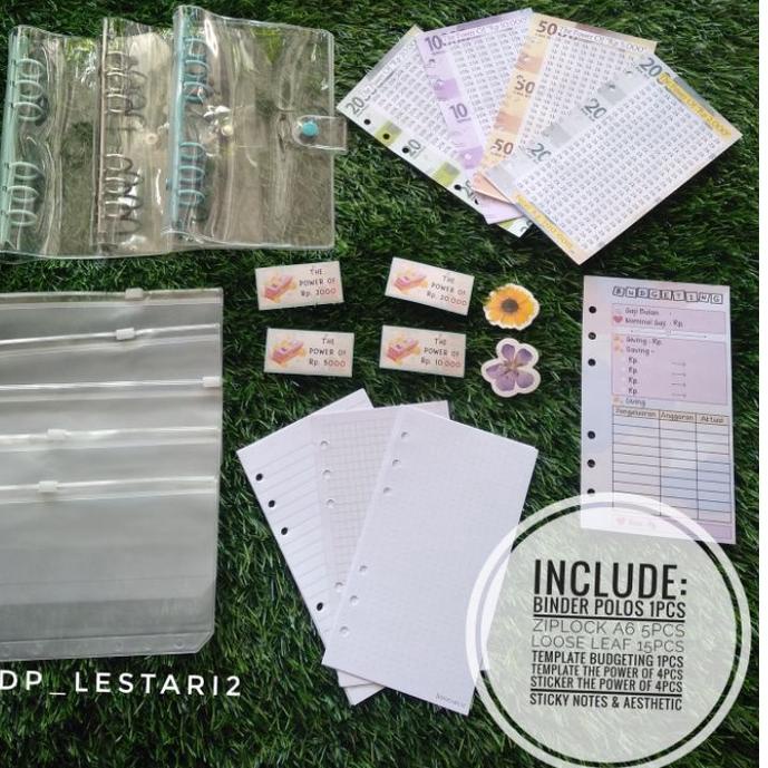 

Recomended.. BINDER BUDGETING || Paket bundle budgeting lengkap || binder daisy A6 binder squin binder kulit jeruk