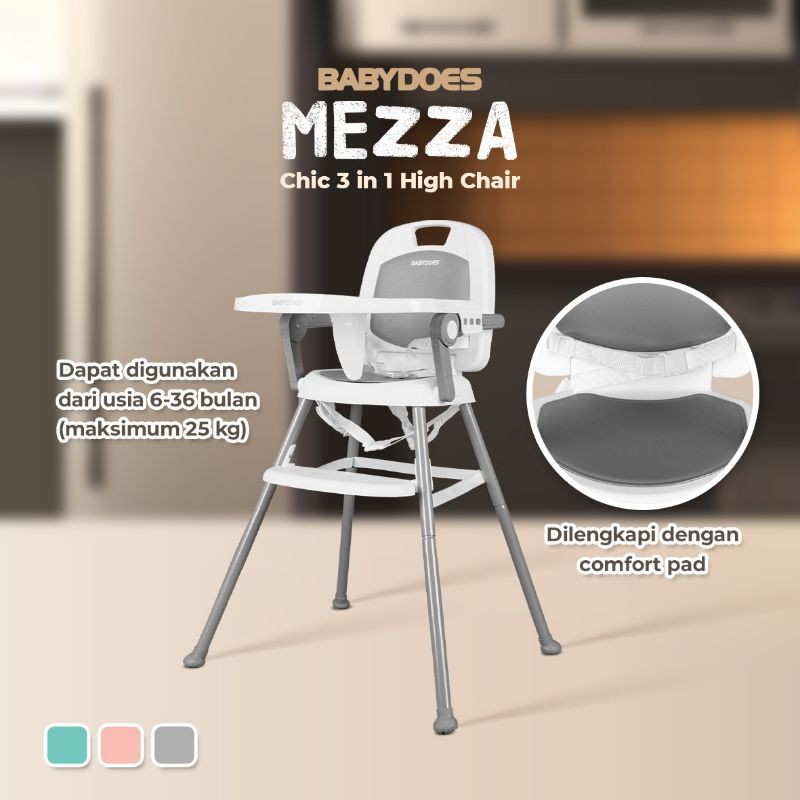 Kursi Makan Bayi Babydoes Mezza High Chair CH-KT 614 SN Booster Seat