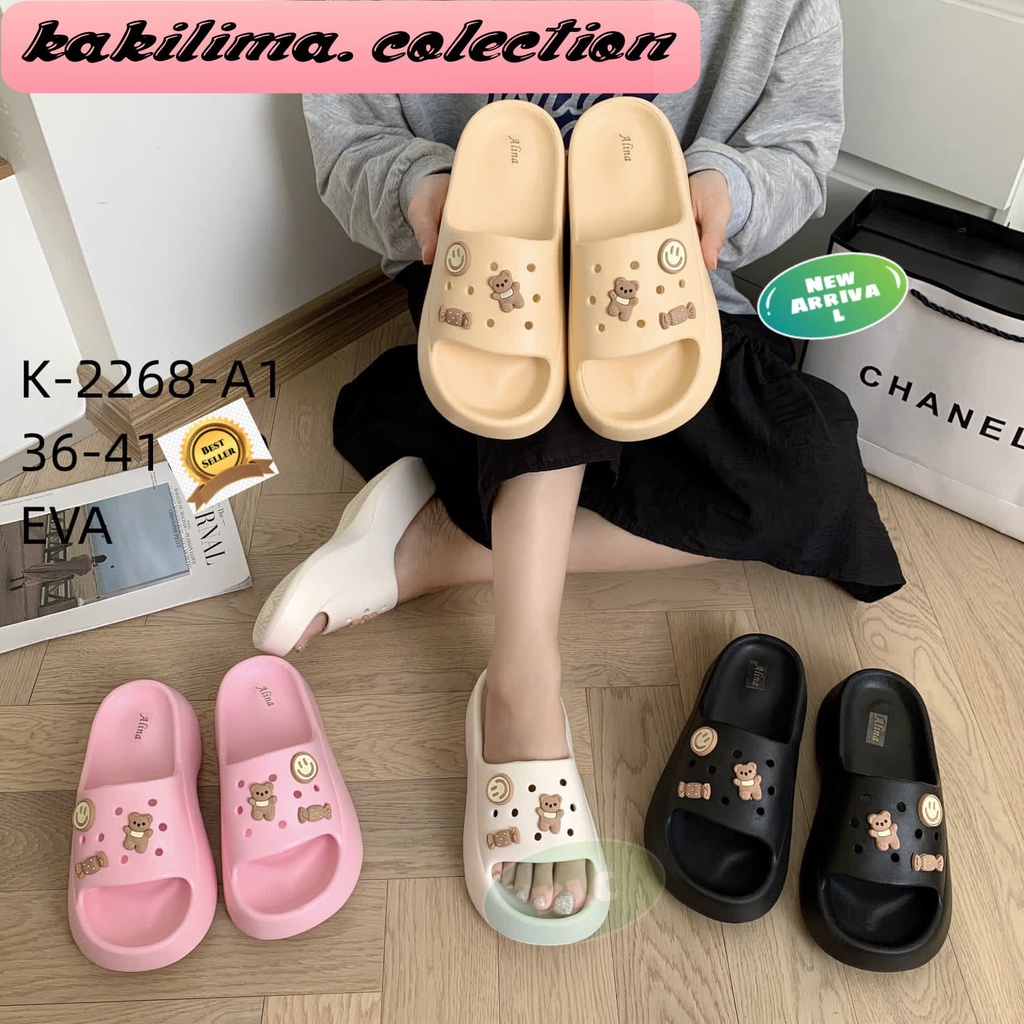 sandal eva rubber sendal wedges perempuan balance