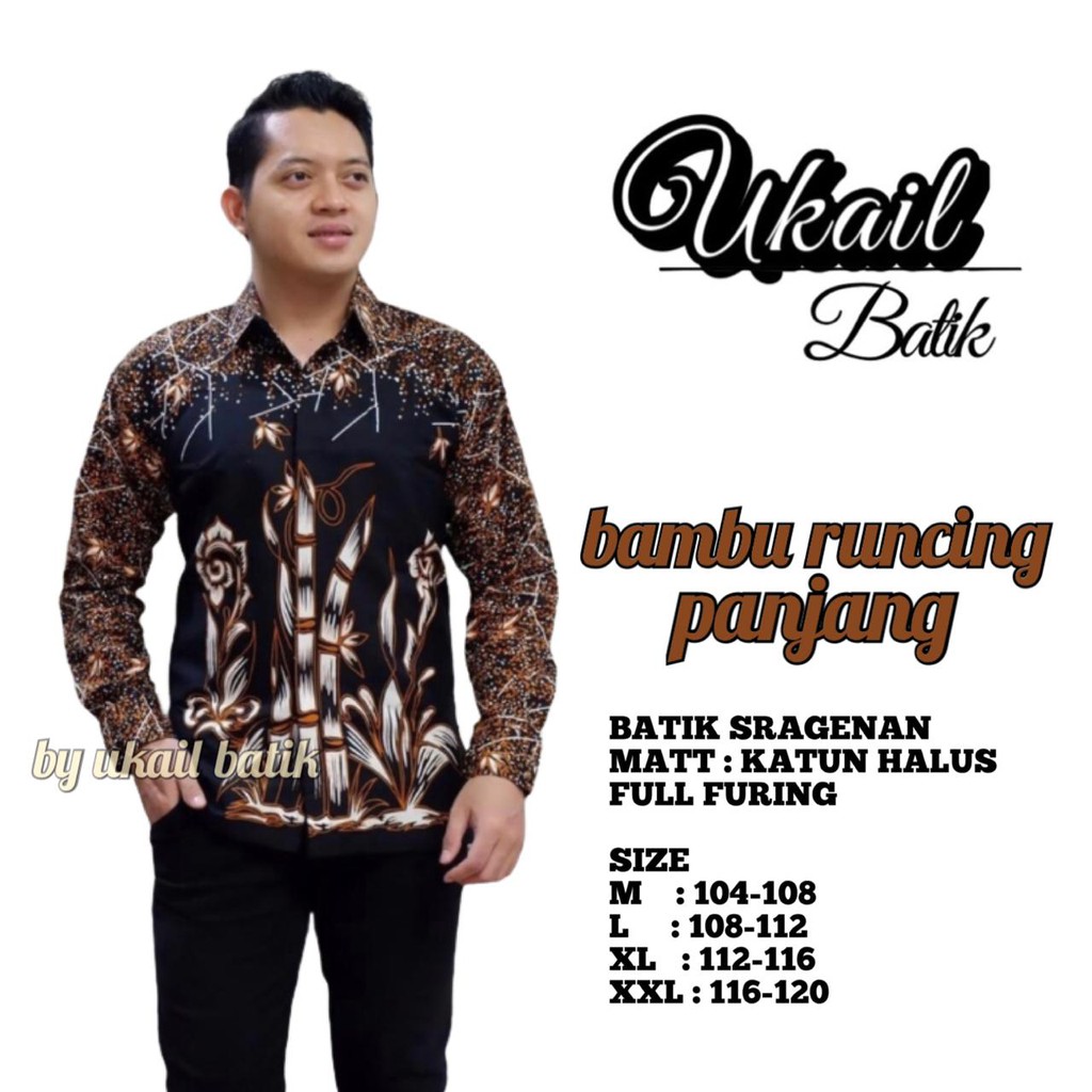 Bambu Runcing kemeja Batik solo pria lengan panjang lapis furing premium modern Batiksoloamanah UKAI PROBOSETOA KANGEN KAMULYAN SETYA LUHUR  TRESNO PANJANG KALAWANGSA MATAHARI PEKSI TARUNG AYAM CEMORO PUSPO GAGAH PERMATA BIRU NATAWANGSA KEMBANG LOMBOK