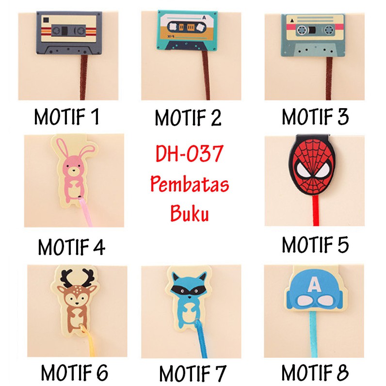 

DH-037 Stationery: Pembatas Buku dengan Magnet,8 Varian Desain Motif Fancy