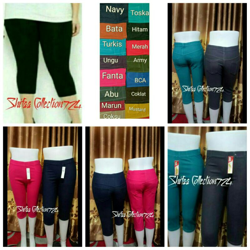 Celana Pendek Wanita Dewasa / Legging Murah / Celana Pendek Wanita / Celana  Legging 7/8  Kantong (Jumbo Dewasa)