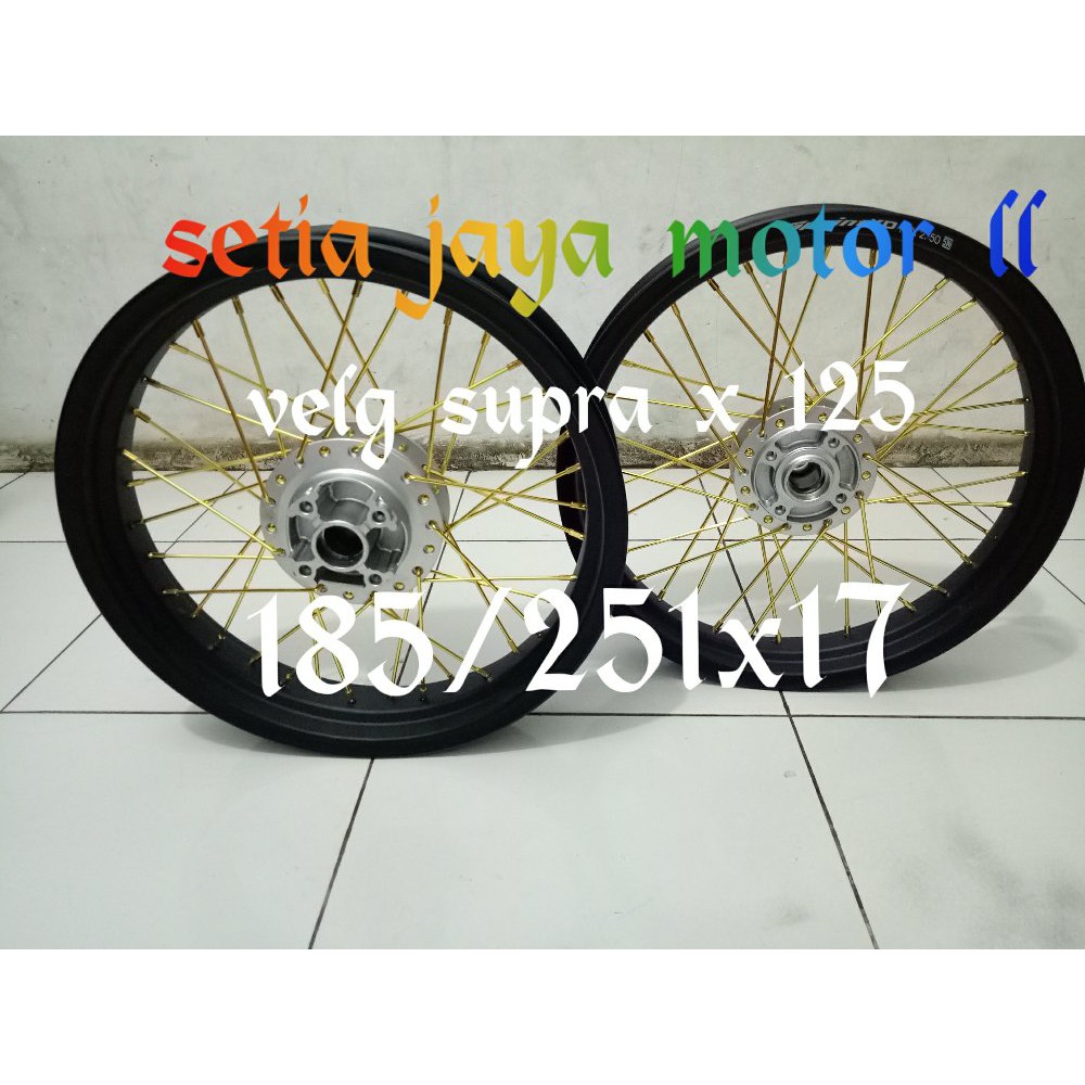 velg supra x 125 velg rosi 185 215x17 tromol ori supra jari jari TDR bonus rakit stel velg brq read