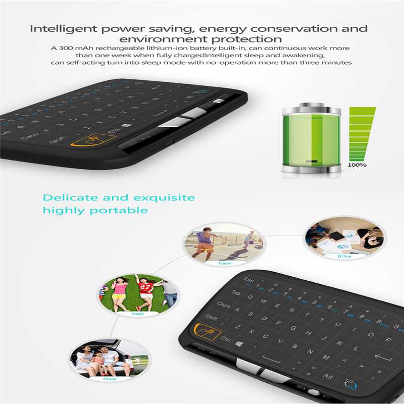 Alphun Air Mouse Touchpad Keyboard Wireless 2.4GHz - H18