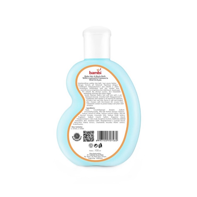 Bambi Baby Hair and Body Bath - 100ml