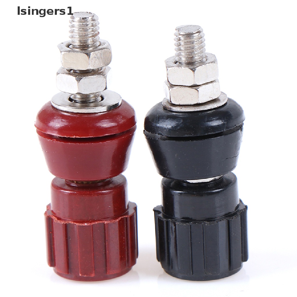 (lsingers1) 2pcs / set Terminal Power Adapter JS-107 Bahan Tembaga Warna Merah / Hitam Ukuran 5mm