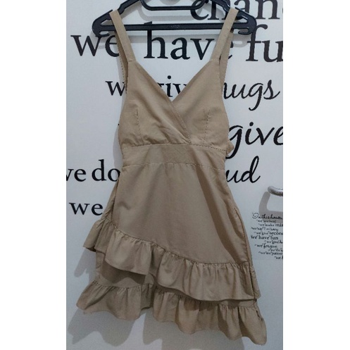 Dress Korea Sexy / Dress Coklat / Size S