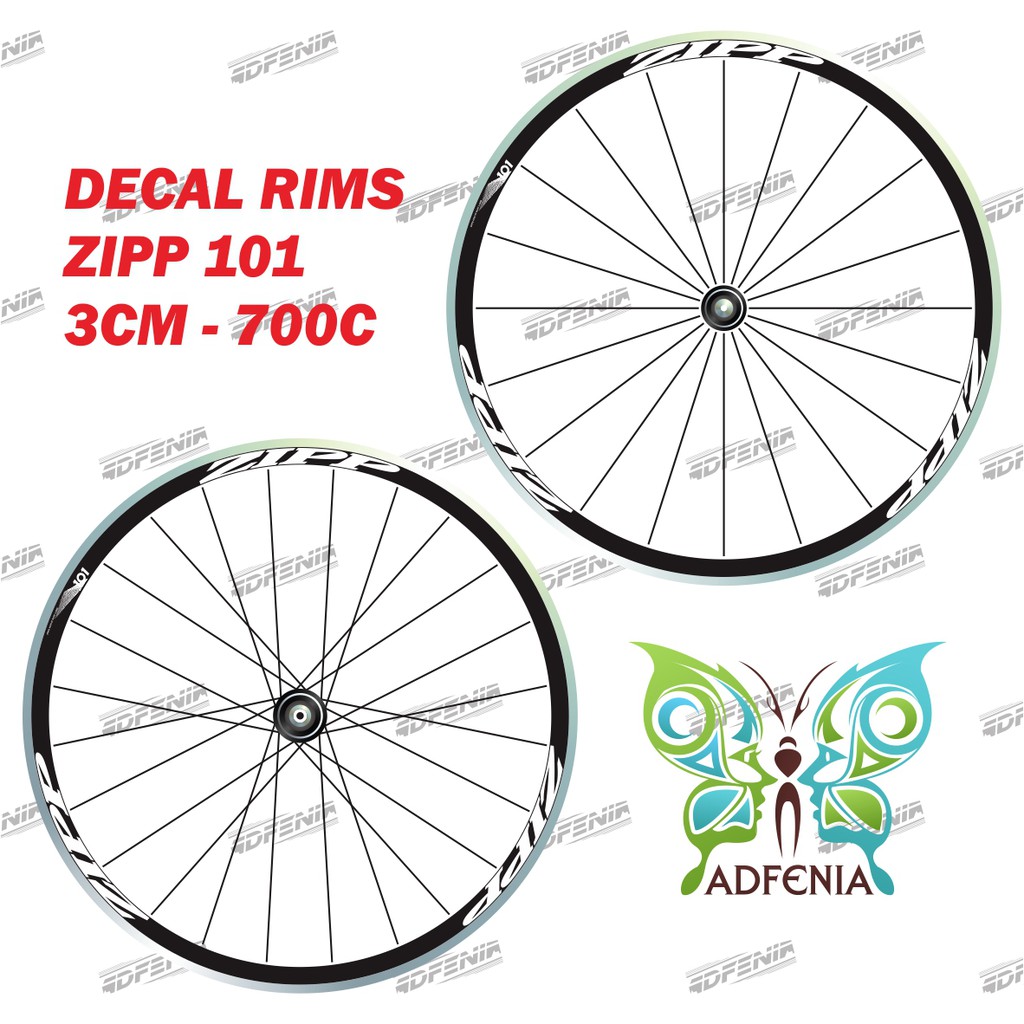 Stiker Zipp 101 lebar 2 cm Sticker Decal Rims Velg Roadbike Fixedgear 700c