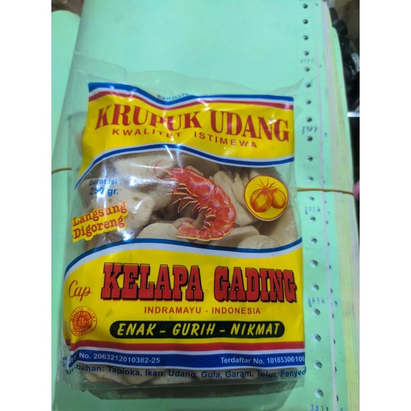 

250GRAM KRUPUK UDANG INDRAMAYU MODEL KECIL CAP KELAPA GADING