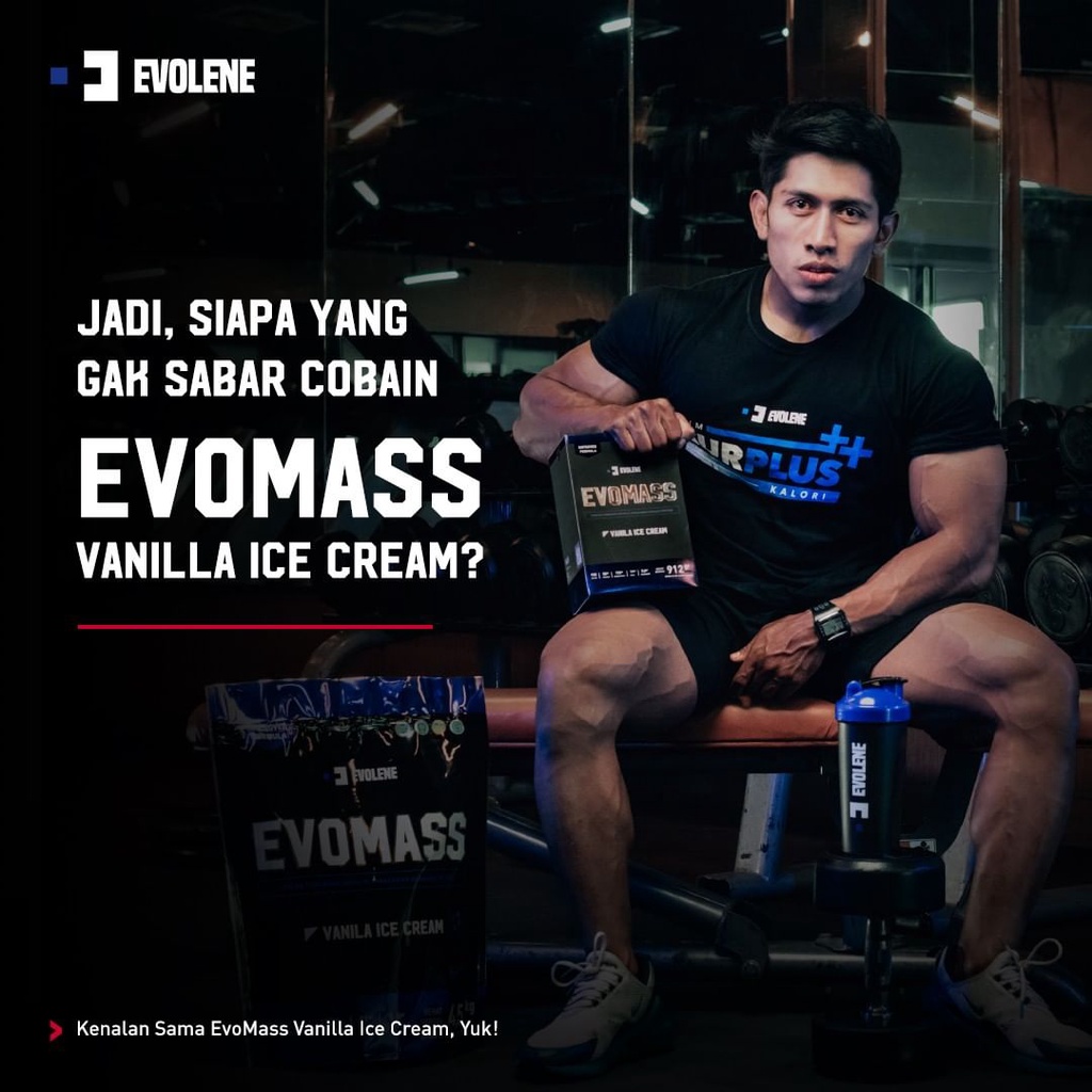 EVOLENE Evomass Gainer Vanilla 4500 gr (10 lbs) Rasa Vanila