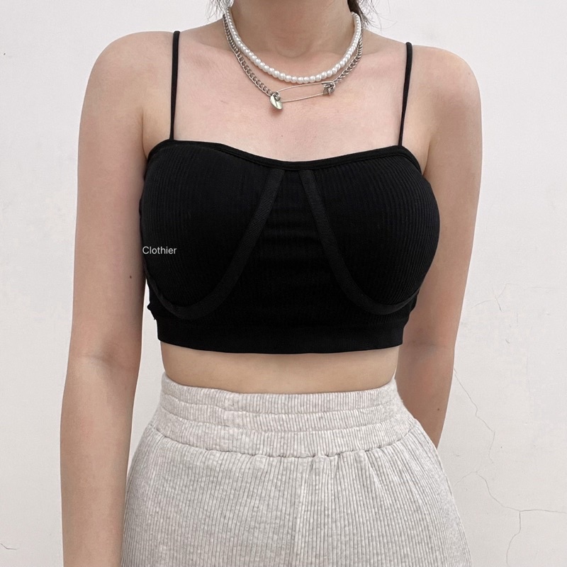 CLOTHIER - Moru Ribbed Tank | Bralette Inner Tanktop