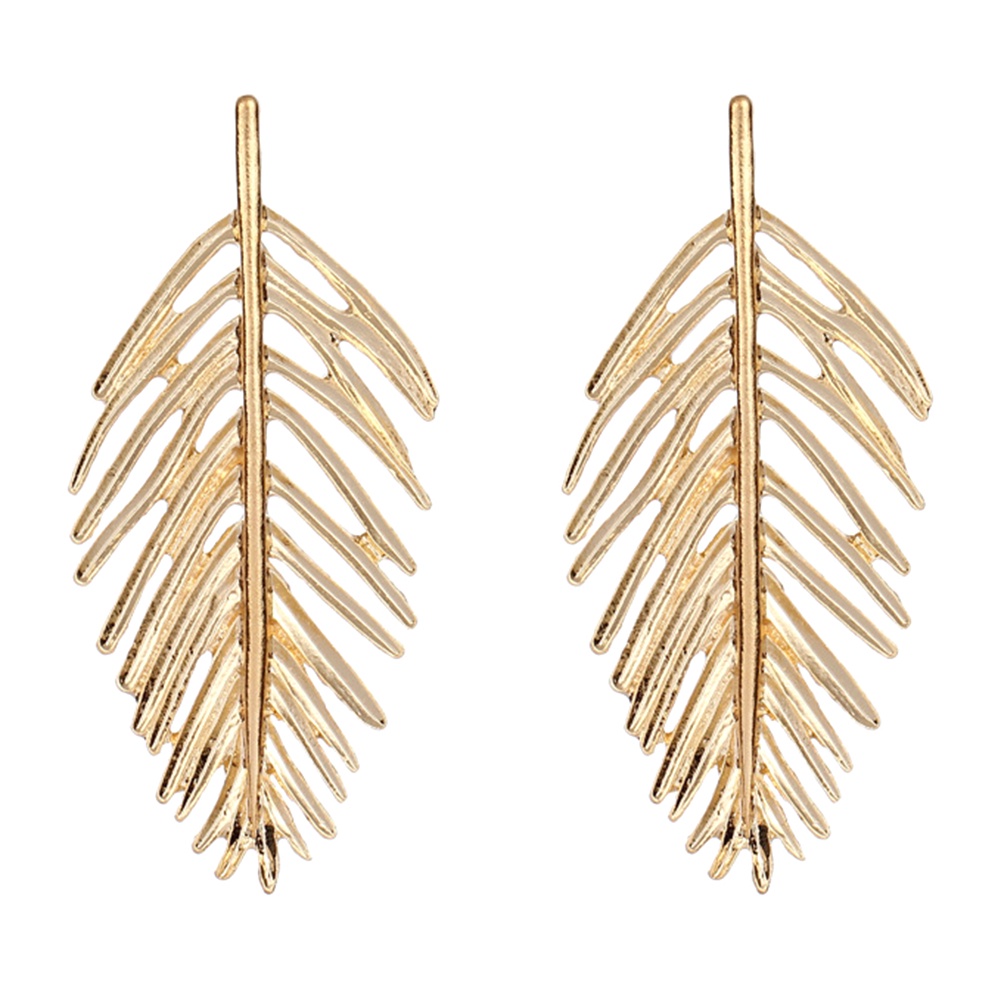 Hu Hu Hu Hu Hu Alat Bantu Pasang Kacamata♡ Anting Tusuk Gantung Wanita Bahan Metal Desain Daun Hollow Untuk Pestahadiah