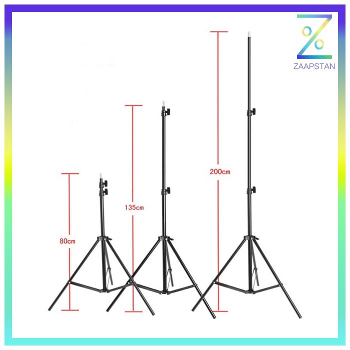 TaffSTUDIO Portable Light Stand Tripod 3 Section 200cm for Studio Ligh