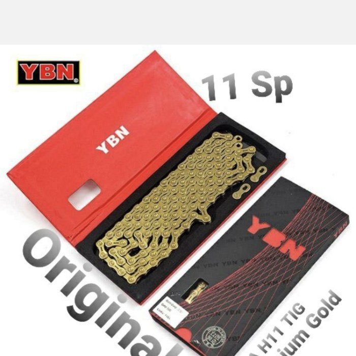 Chain rantai sepeda YBN 11 speed gold sla H11 TIG titanium gold