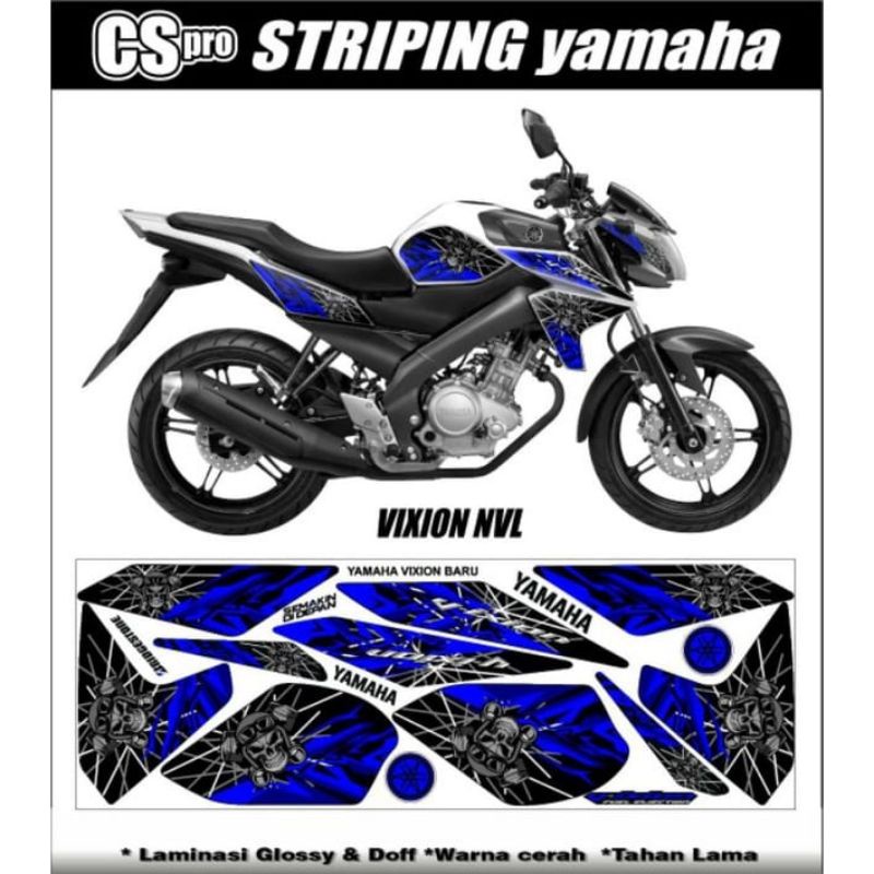 Stiker Decal Vixion New Nvl 2014 Variasi Motor Yamaha Motif Tengkorak