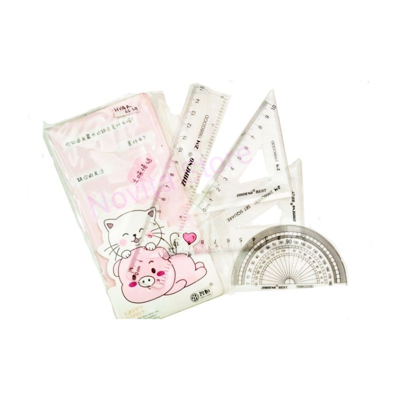 

NS Penggaris Set 4in1 + Dompet Karakter Lucu