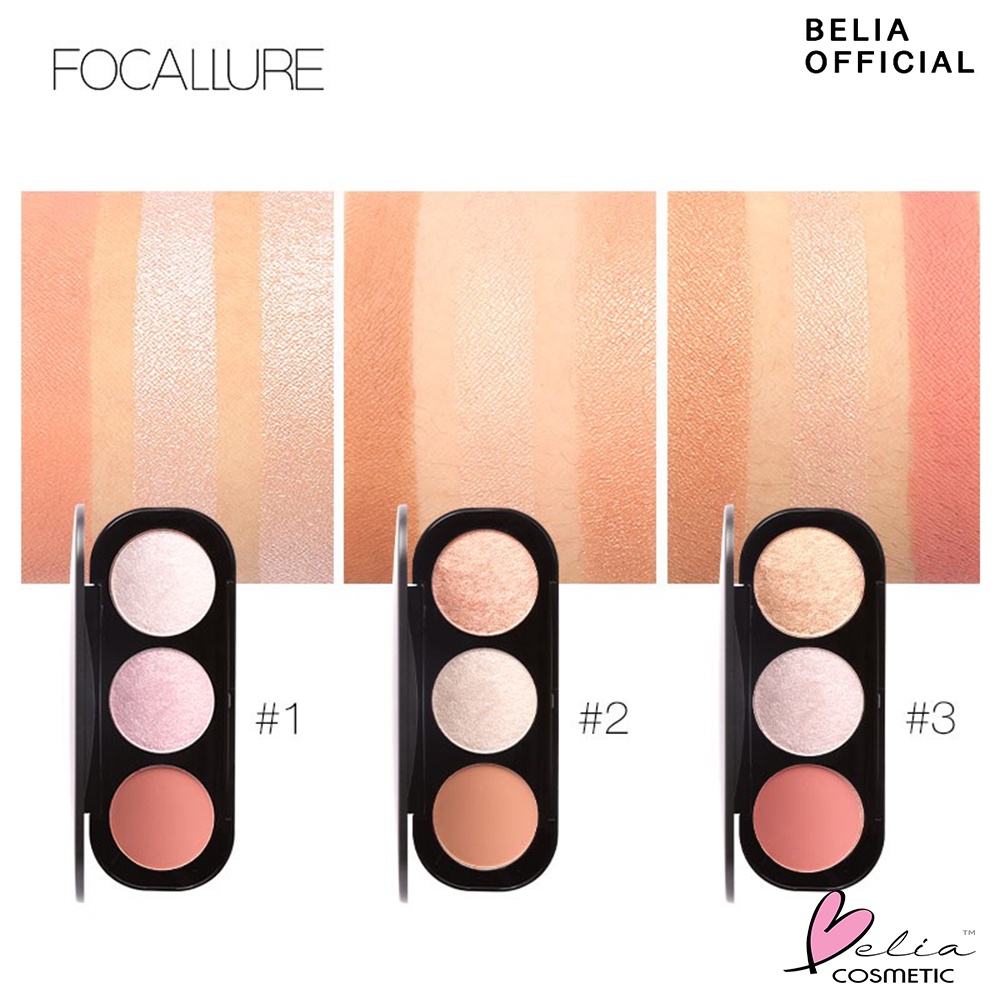 ❤ BELIA ❤ FOCALLURE Blush &amp; Highlighter Palette FA26 | Blush On | Highlighter | Contour Palette (✔BPOM)