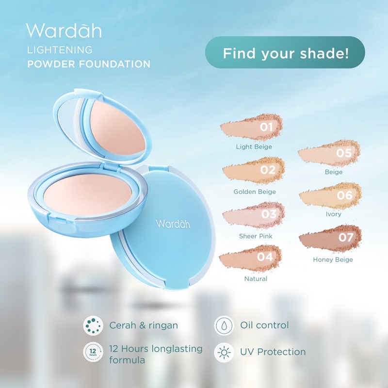 WARDAH LIGHTENING POWDER FOUNDATION LIGHT FEEL NATURAL MATTE FINISH TWO WAY CAKE SPF 15 12H LONGLAST