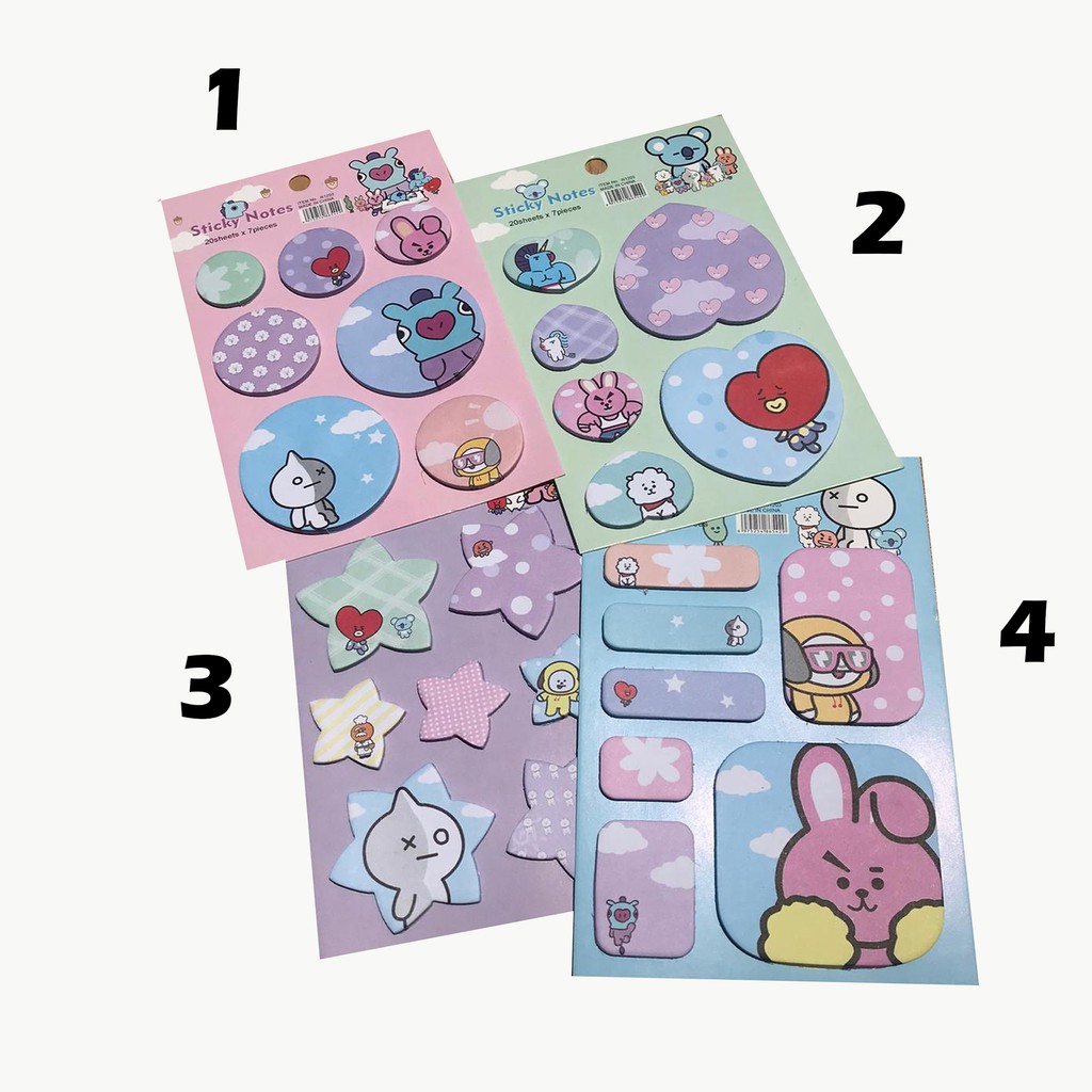 Sticky Note Bt21 Sticky Notes Bts Sticky Notes Tata Cooky Chimmy