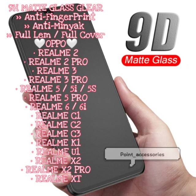 Anti Gores Kaca Matte Glear AG Realme 2 2 Pro 3 3 Pro 5 5s 5i 5 Pro 6 6i 6 Pro 7 7i 7 Pro 8 4G 5G 8 