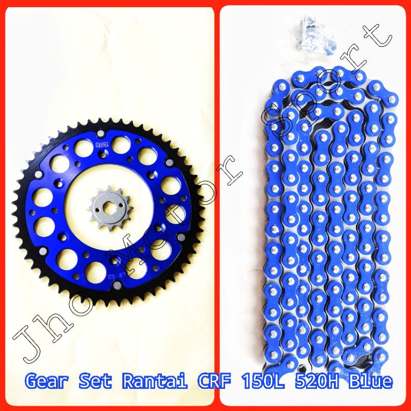 Gear Set Rantai CRF 150L All Blue 520H