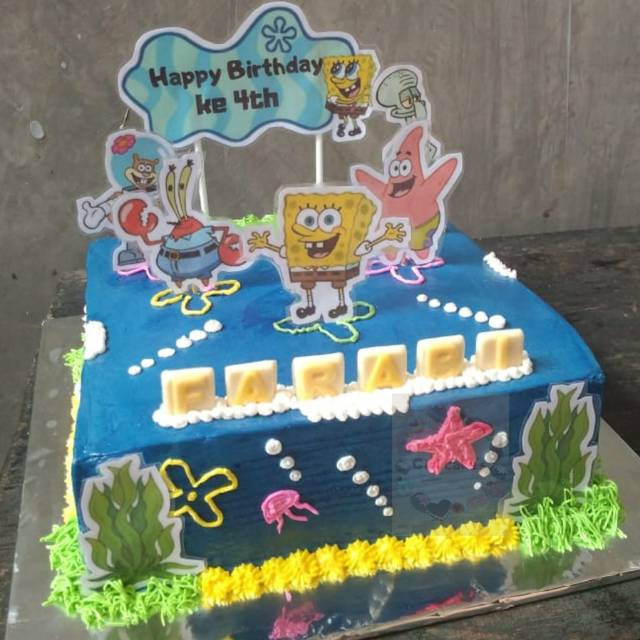 60 Gambar Kue Ulang Tahun Karakter Spongebob Terbaru 