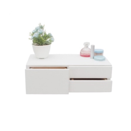 RAK AMBALAN LACI DINDING GANTUNG MEJA RIAS MAKE UP PUTIH