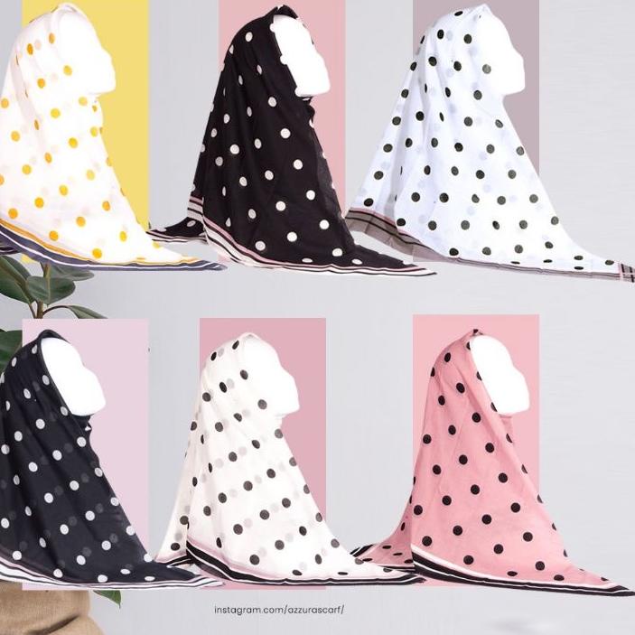 ✮ UNIFORM SERIES | VOAL POLKADOT | AZZURA SCARF | HIJAB SEGI 4| HIJAB SEGI 4 VOAL | HIJAB MOTIF | BU