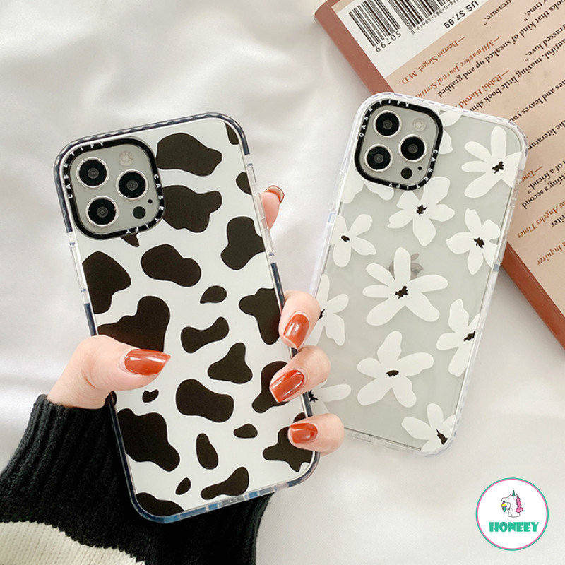 Casing Soft Case Tpu Motif Sapi + Bunga Untuk Iphone 12