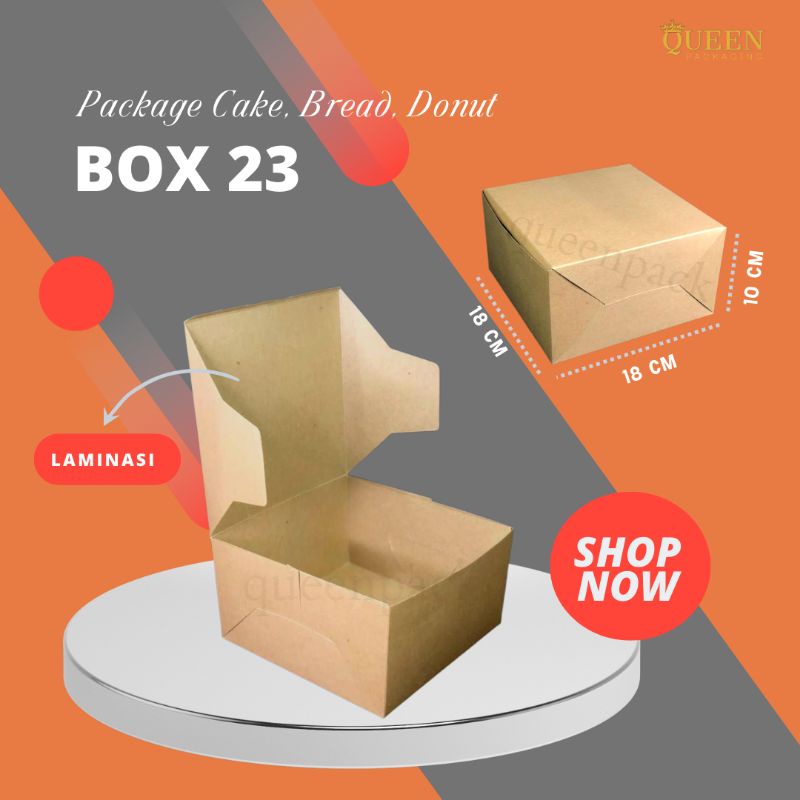 

BA 023| BOX KRAFT 23 FULL LAMINASI| BOX CAKE 18 X 18 X 10
