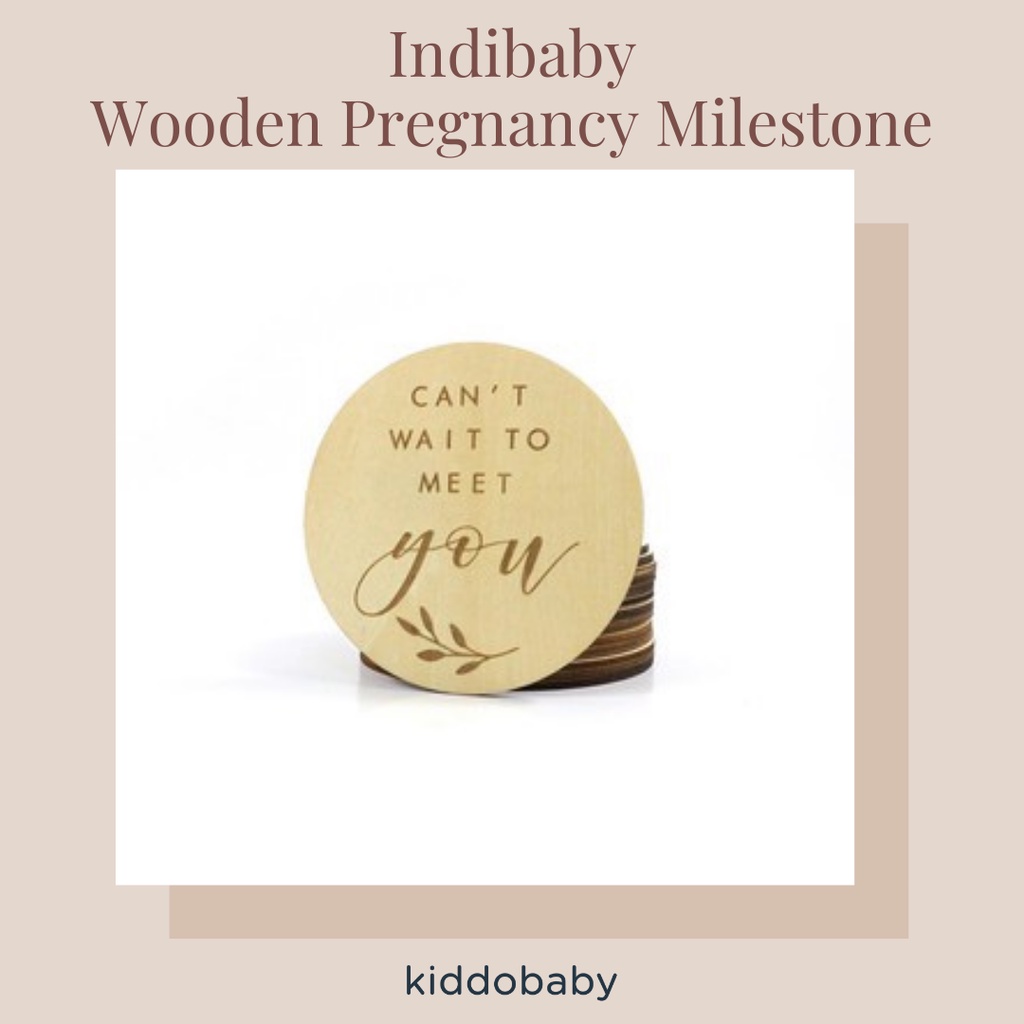 Indibaby Wooden Pregnancy Milestone | Properti Foto Hamil | Kartu Selfie Hamil