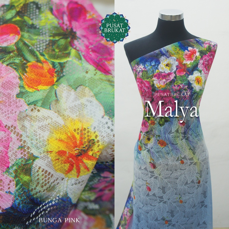 KAIN BRUKAT SYARINI / BROKAT SYAHRINI SOFIA PRINTING - MALYA KW 92788-05/3 MF003 - [harga per 0.5m]