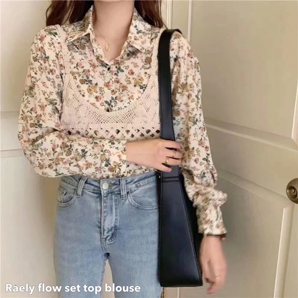 Raely flow set top blouse -Thejanclothes