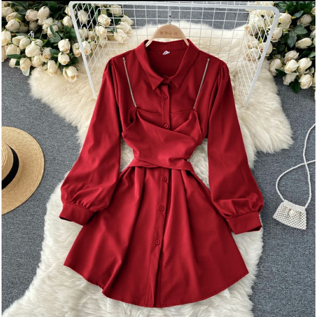 FWG - DRESS AIKIA / MINI DRESS / DRESS WANITA / BAJU DRES WANITA KOREA / DRESS