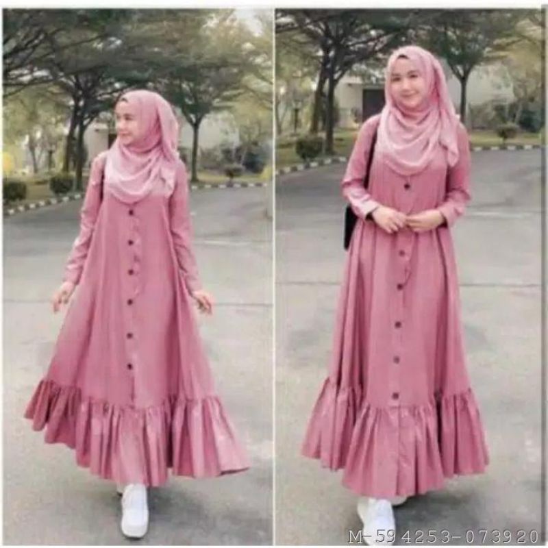 DRESS MUSLIM WANITA PEONI MOSCREPE