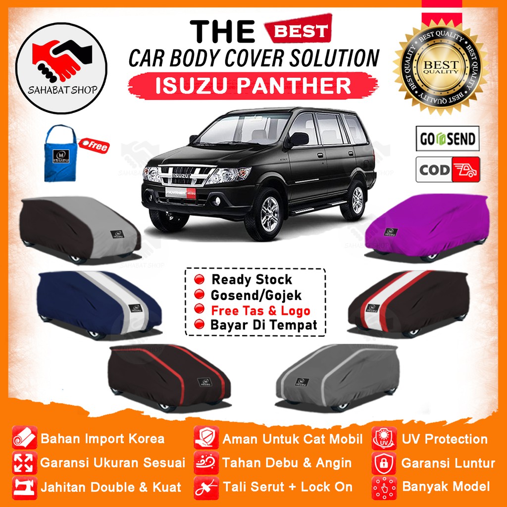 Sahabat Body Cover Mobil Panther / Sarung Penutup Isuzu Panther Touring Hi Grade Lama Kotak Kapsul LS Outdoor / Mantel Selimut Tutup Mantol Kerudung Pelindung Pembungkus Terpal Jas Kelambu Mobil Panther Phanter Panter Waterproof Anti Air Model Orange