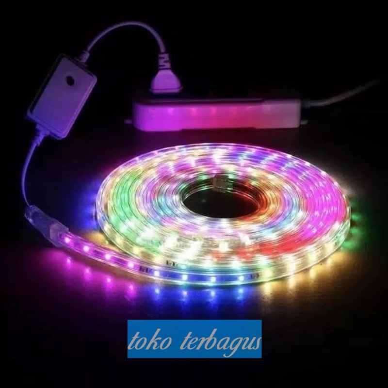 Lampu LED STRIP SELANG 3528 2835 10M 220v 10 M METER 5050 OUTDOOR RGB