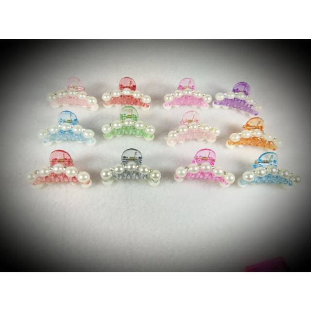Jepit poni mutiara 12 pcs
