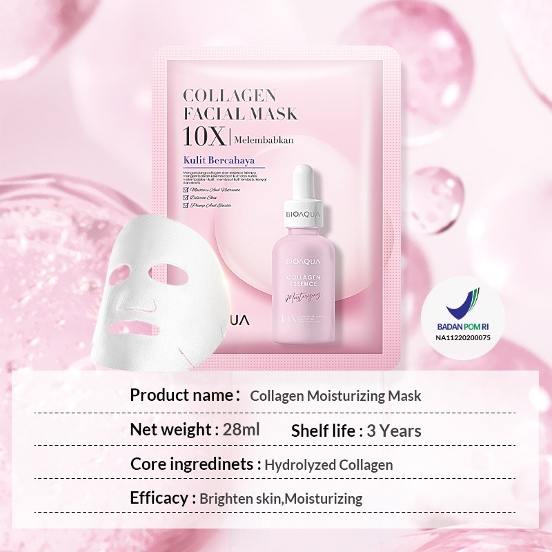 BIOAQUA SHEET MASK 10x masker wajah the effect facial mask masker kecantikan masker wajah sheet mask bioaqua wajah merona wajah mempesona wajah cantik sehat alami