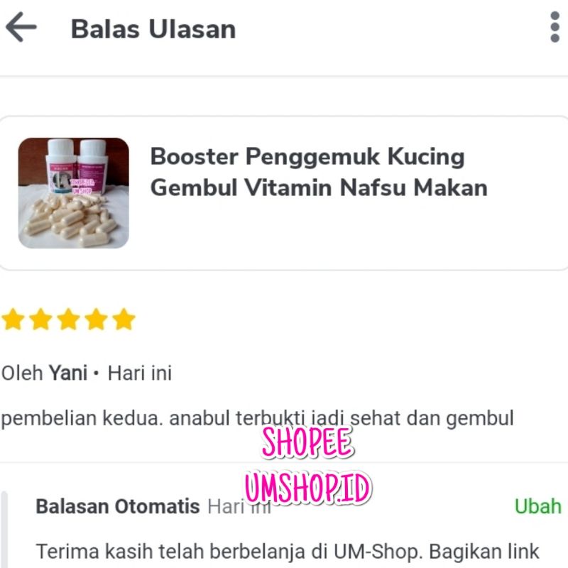 Booster Penggemuk Kucing Gembul Vitamin Nafsu Makan Berat Badan Kucing Kurus