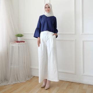 MODESEE CELANA  KULOT  KATUN STRETCH PANJANG WANITA  PUTIH  