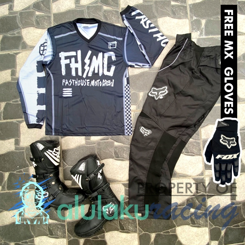 Jersey, Celana, Sarung Tangan &amp; Sepatu SV Fullset MX Trail Motocross - Paket Bundling FHCTSV020101-F41