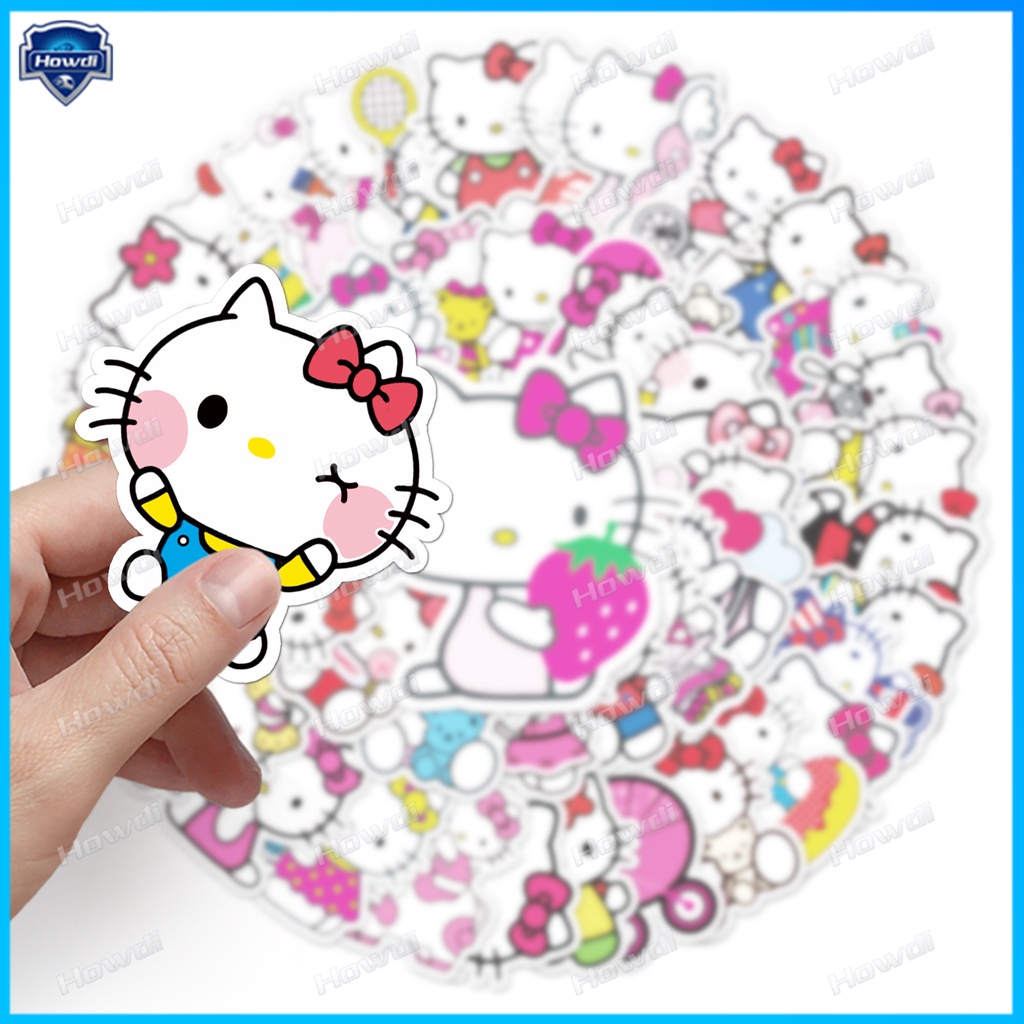 Stiker Kartun Hello Kitty Tahan Air Untuk Helm Motor