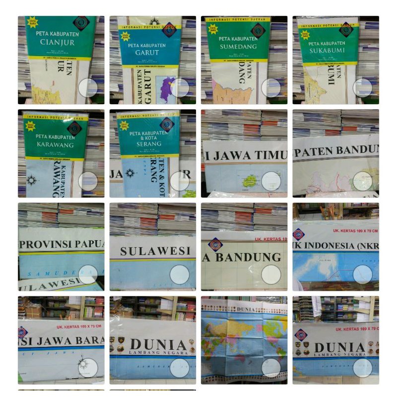 Peta lipat ukuran 109x79 cm