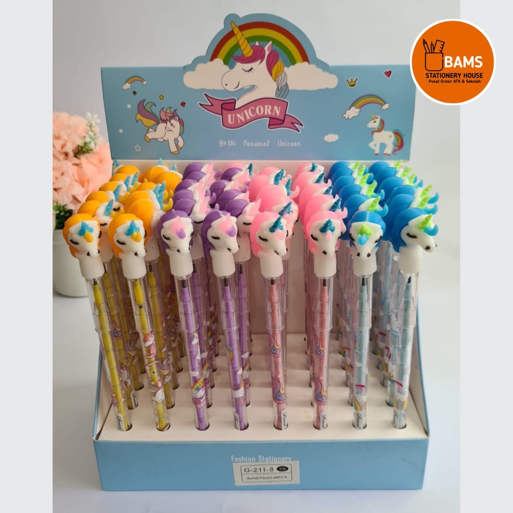 

PENSIL BENSIA SUSUN CABUT KARAKTER KUDA PONY / UNICORN LUCU DAN UNIK /PENSIL KARAKTER LUCU